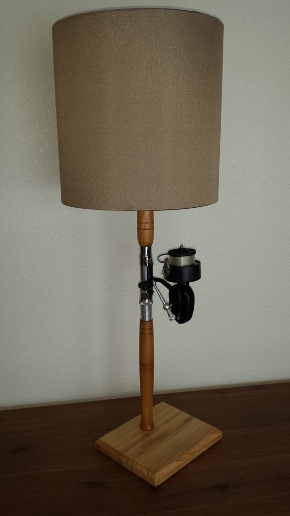FISHING POLE LAMP Antique Fishing Rod and Reel Lamp Coastal