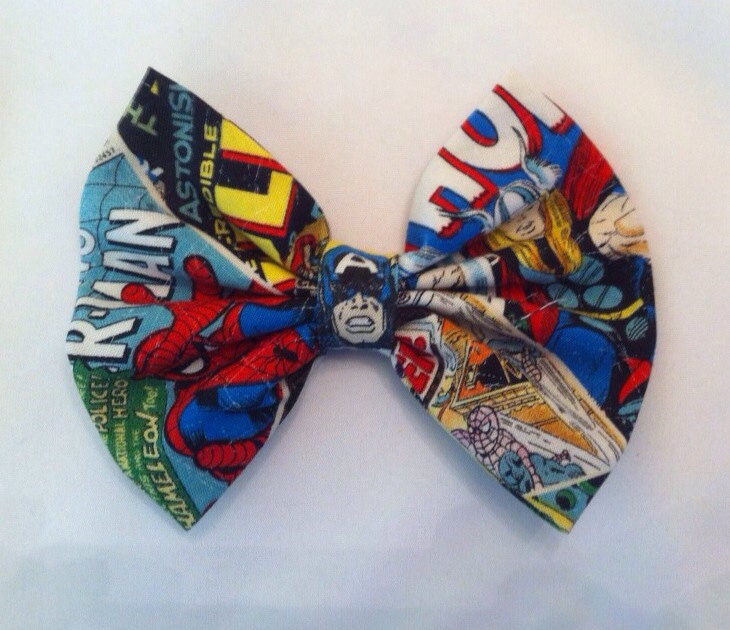 Marvel Superhero Medium Sized Fabric Hair Bow Avengers