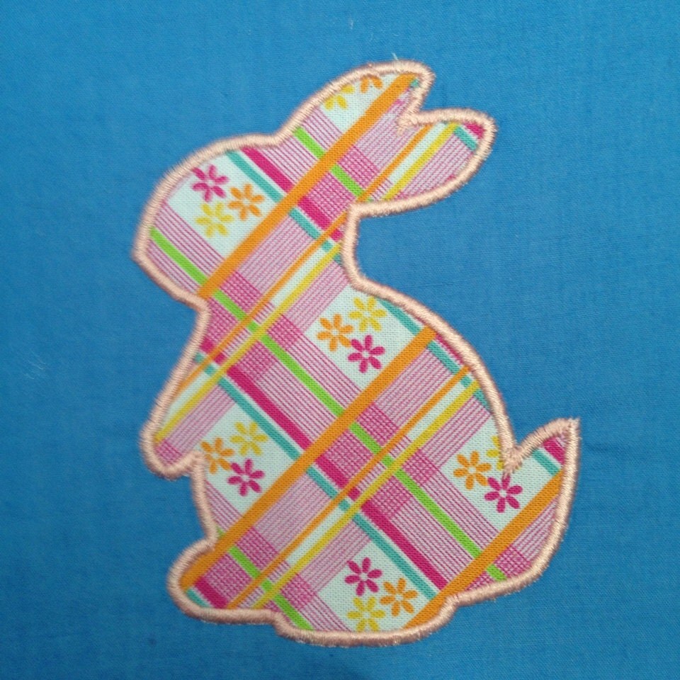 Easter bunny appliqué embroidery design 4x4 & 5x7 by FurBabyStyles