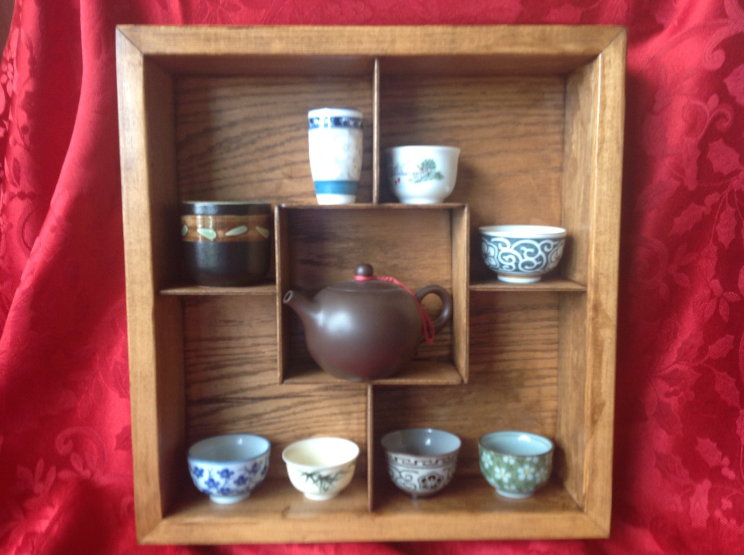 Shadow Box Display Case Knick Knack shelf stained in