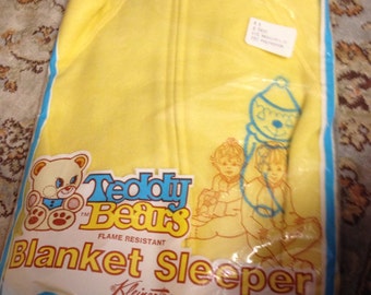 Teddy Bears by Kleinerts Footed Pajamas with Clown Embroidery Yellow