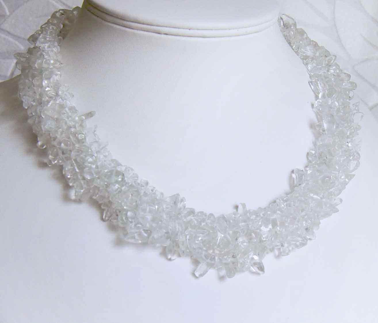 handmade clear quartz gemstone necklace uk by realgemdesigns
