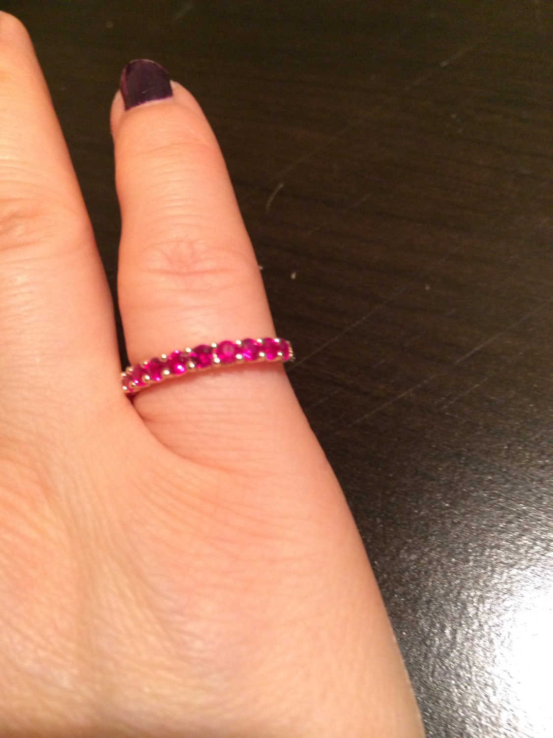 Genuine Ruby Wedding Band 14K Yellow Gold by JewelryArtworkByVick