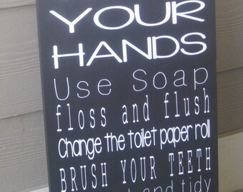 Items similar to Bathroom Rules on Etsy