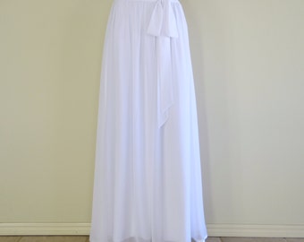 White Maxi Skirt. Long Skirt by lisaclothing on Etsy