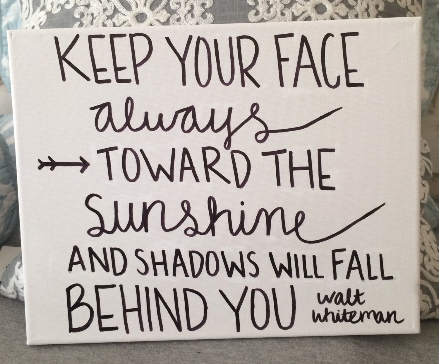 Quote Canvas Keep your Face always toward the Sunshine and