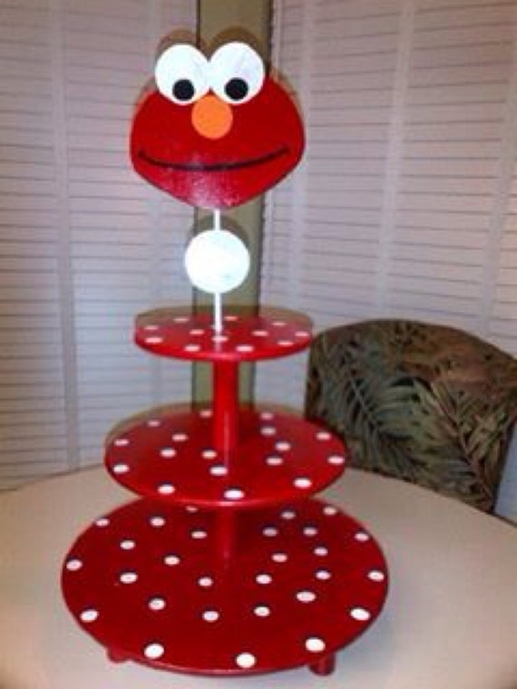 Elmo three tier cupcake stand
