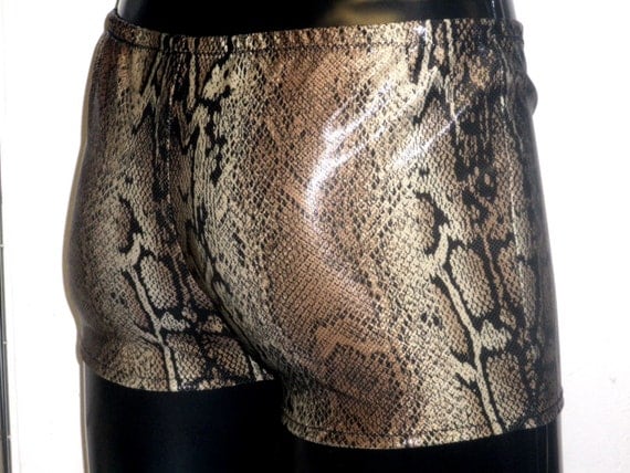 Shiny High Waist Hotpants - Stretchy Disco Party Shorts For Rave, Dance, 80s & 90s Theme Costumes (Neon, Wet Look) 3 thumbnail image
