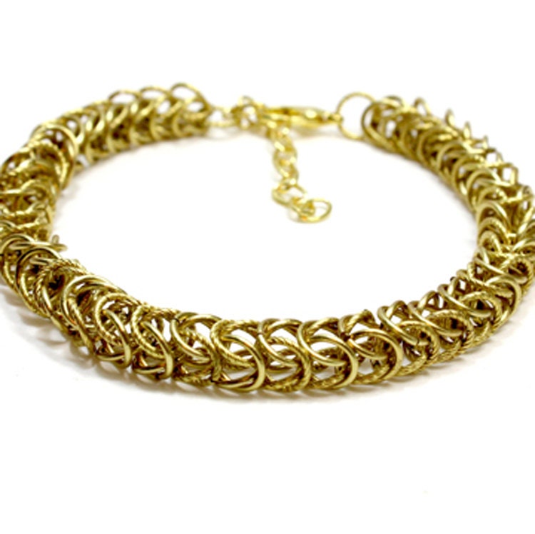 Chain Maille Dog Collar. Chain Mail Cat Collar. Gold Dog