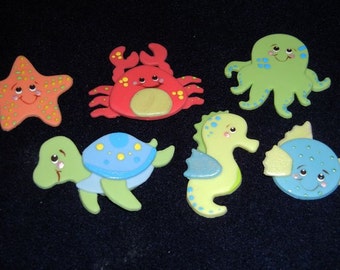 Under The Sea Party Decorations Boy Under the Sea Baby Shower Sea Creatures Favors Under The Sea Themed Party Sea Creatures Cake Toppers