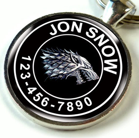 Pet tags Game of thrones Stark custom pet id tag unique pet id