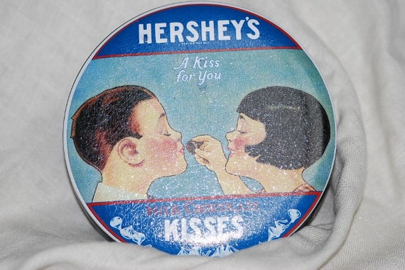 SALE Vintage Hersheys Kisses Tin by OldWorldCountry on Etsy