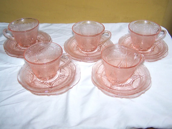 Hazel Atlas Royal Lace Pink Depression Glass Tea Set My Xxx Hot Girl