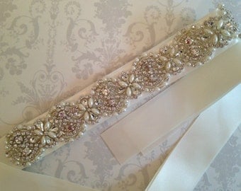 Crystal Bridal Sash-Rhinestone Wedding Dress Belt-Bridal Sash-Wedding Dress Belt