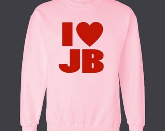 I HEART JUSTIN BIEBER sweatshirt all sizes many colors sweat shirt