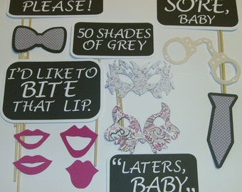 Inspired by 50 Shades of Grey Photo Props signs, Masks, handcuffs (2089D)