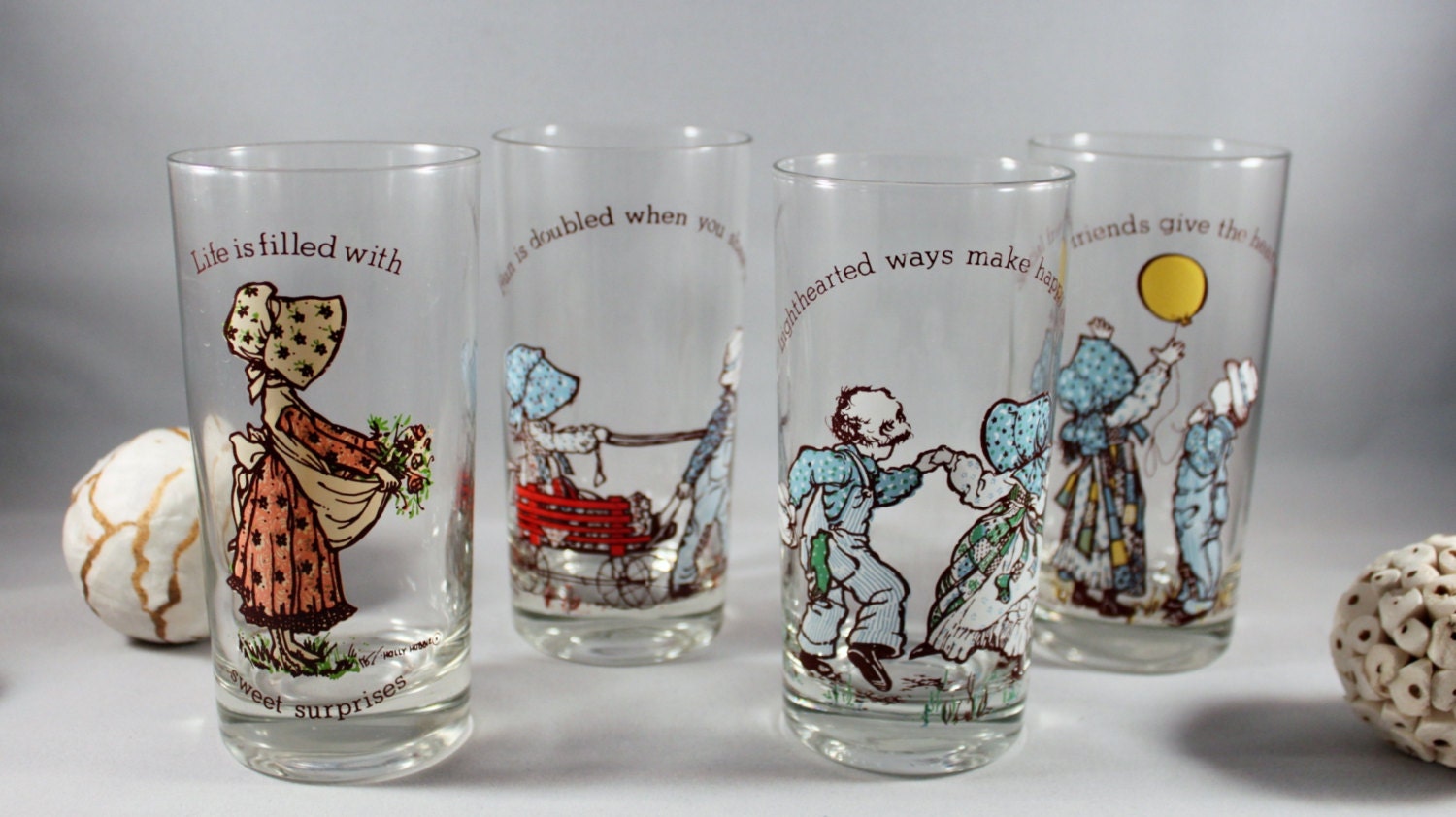 Set of 4 American Greetings Corp Holly Hobbie Glasses