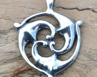Sterling CELTIC TRISKELE PENDANT from Galia Iron Age Triskelion Triskel Silver Celts Gaul