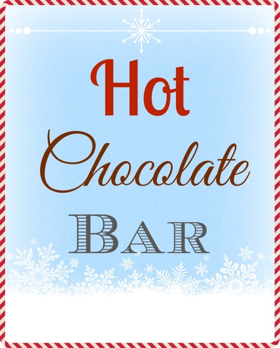 Items similar to Hot Chocolate Bar Sign 8 1/2 X 11 PDF downloadable