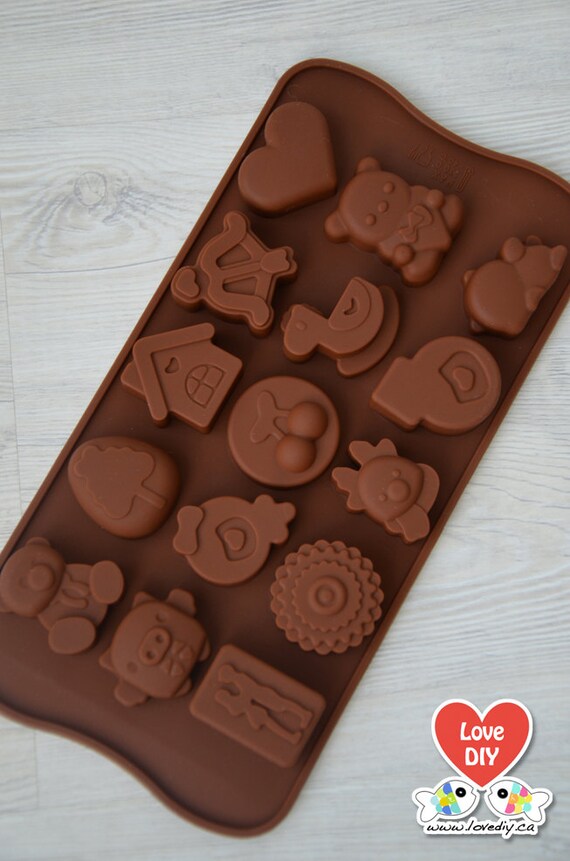 Items similar to Silicone Chocolate Mold Cute Shapes on Etsy
