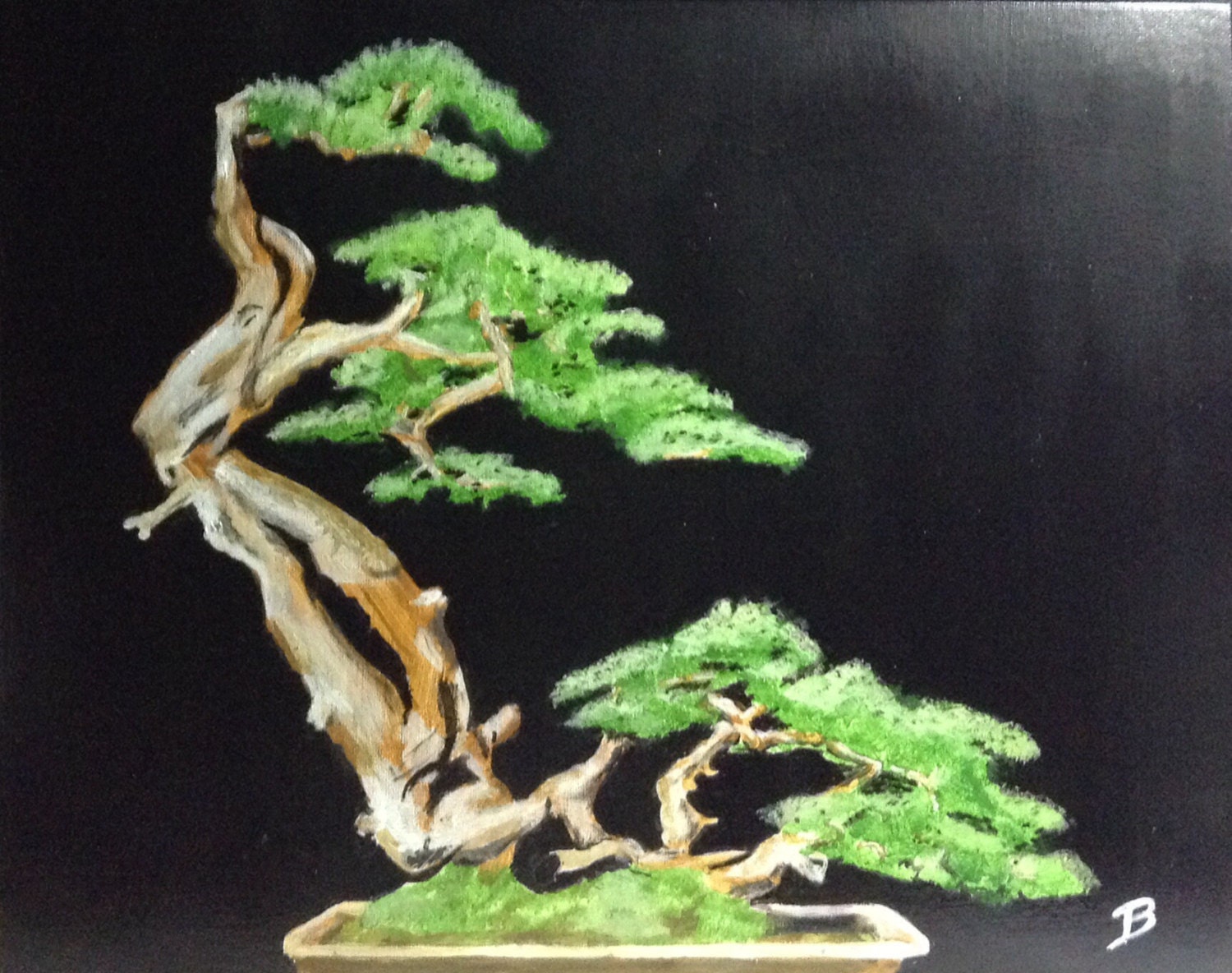 20x16 Abstract Painting/Art of Bonsai Tree