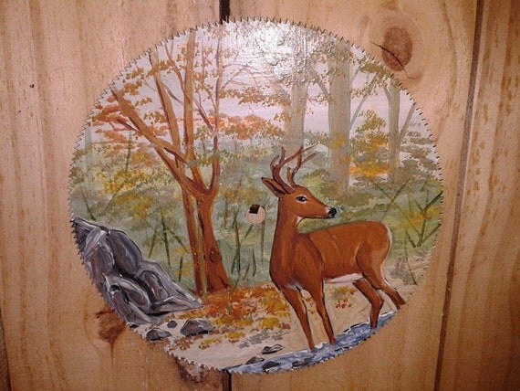 Items Similar To 10 Inch Deer Hand Painted Saw Blade On Etsy   Il 570xN.517056086 4uju 