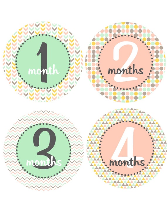 Geometric Monthly milestone stickers
