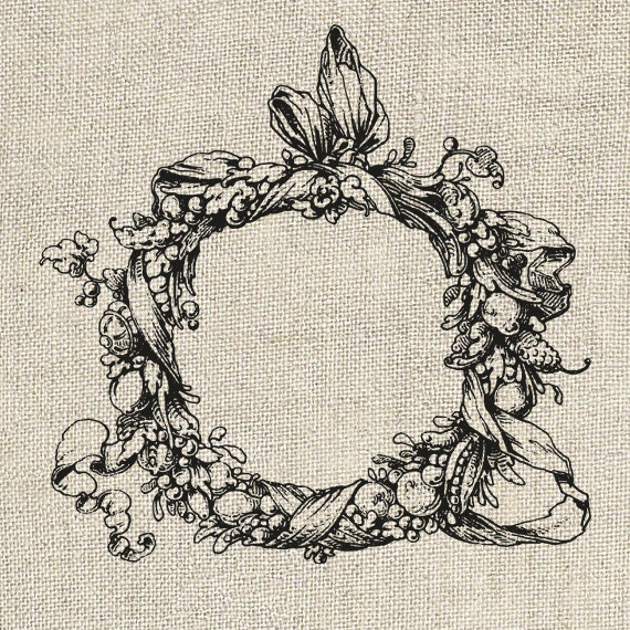 Wreath Vintage Clipart Printable Digital Image By Instantgraphics 4887