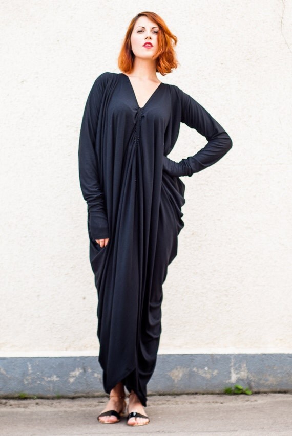 Plus Size Dress  Maxi Dress  Black Kaftan  Oversize Kaftan Dress ...