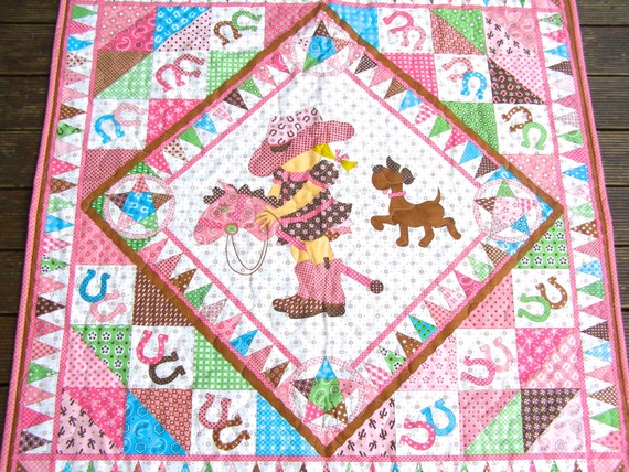 Cowgirl Quilt Baby Girl Quilt Baby Girl Bedding baby girl