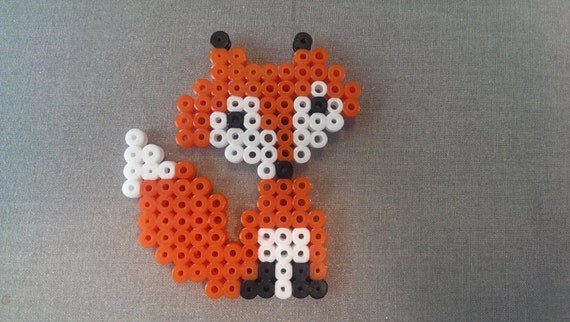 Items Similar To Hama Perler Bead Fox On Etsy