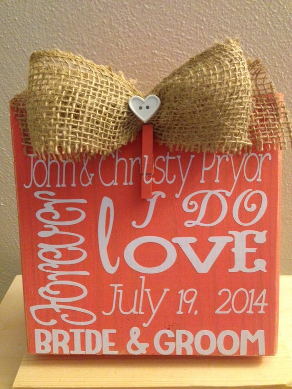 Totally Customized Wood Photo Frame with Burlap Bow & Clip