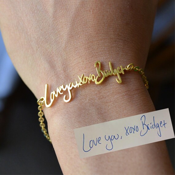 Handwriting/Signature Bracelet - Sterling Silver - Any Language, Any Character is Possible