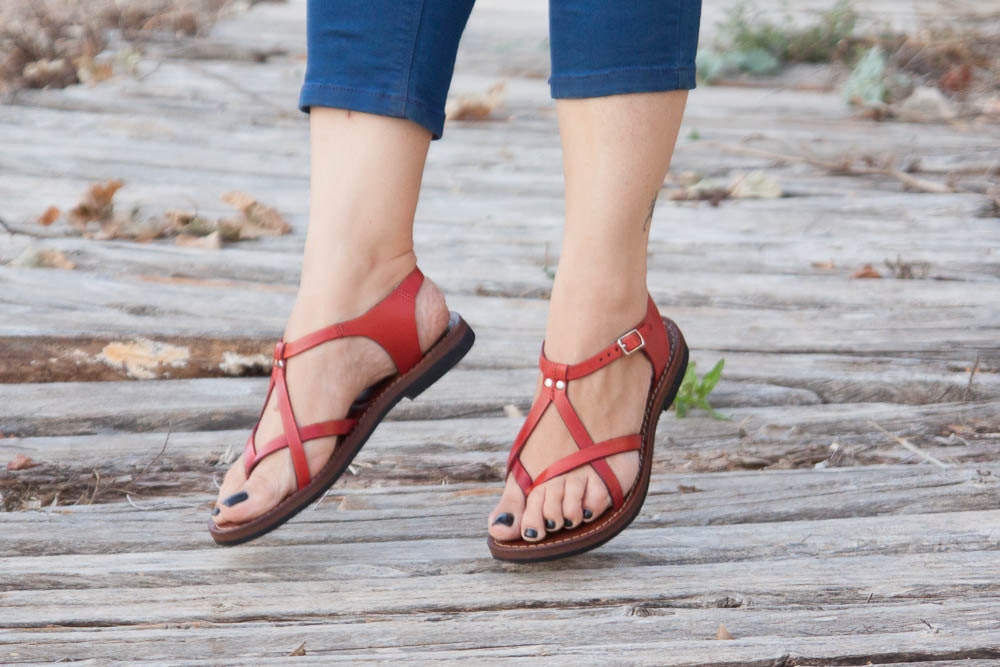 red designer sandals