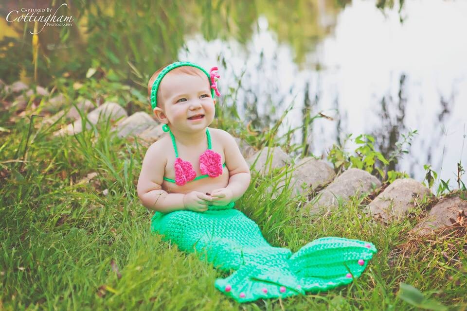 baby crocheted mermaid outfit baby mermaid photo prop green
