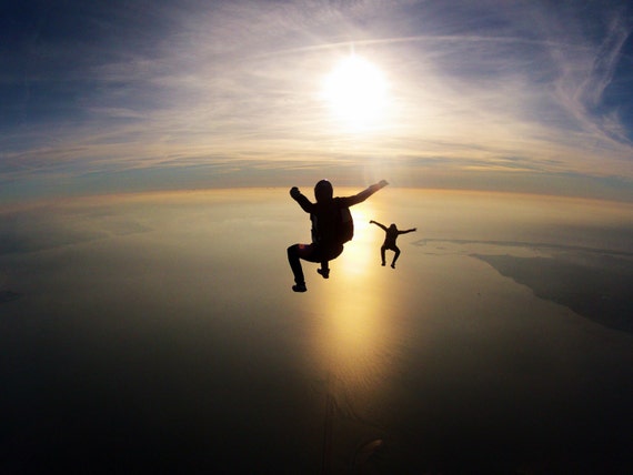 Items similar to Skydiving skydive sunset 16x12 inch photograph art ...