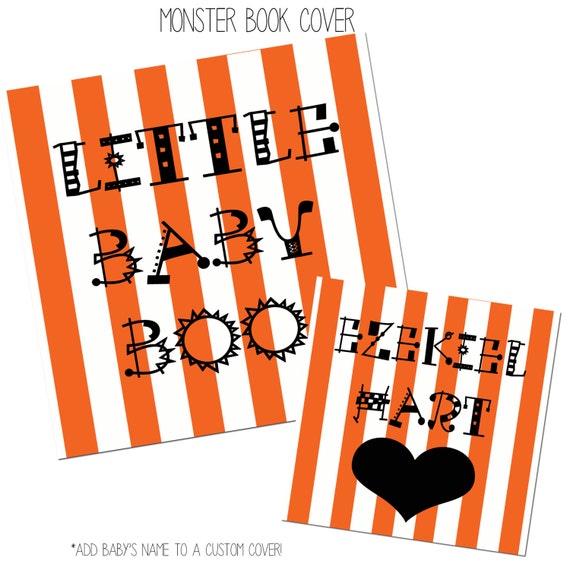 Custom Cover - Monster, Black and Orange Baby Book