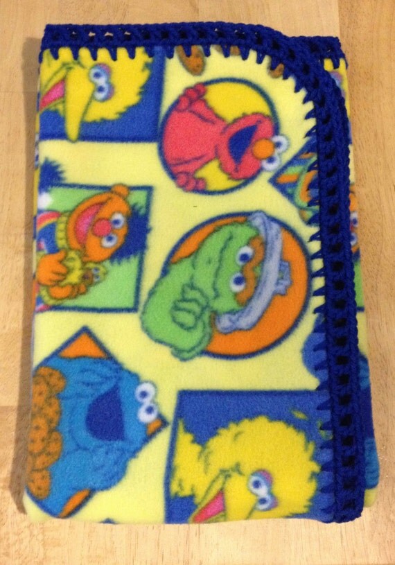 sesame street characters fleece throw blanket