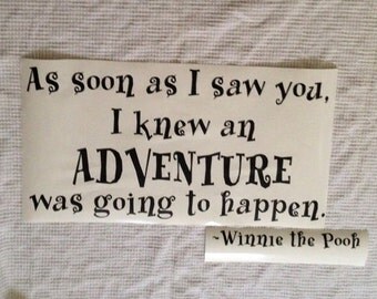 DISNEY wall decal quote Winnie the Pooh Vinyl lettering adventure DIY 14 inches x 25 inches