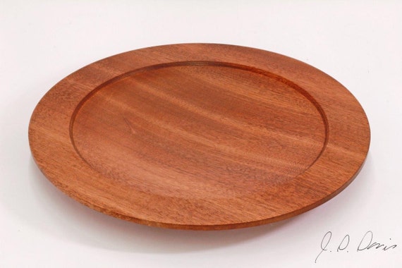 Hand Turned plate, Wooden Plate, African mahogany plate, Wood turning 