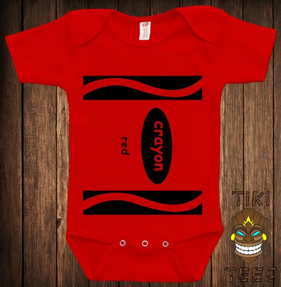 Funny Red Crayon Baby Bodysuit Halloween Costume Cute Scary