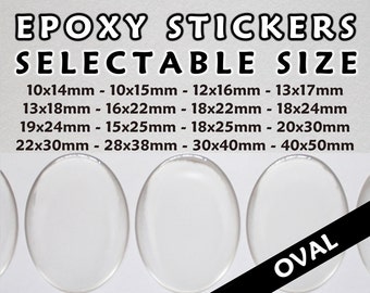 250 Pcs. Clear Oval Epoxy Stickers - Transparent Oval Resin Domes