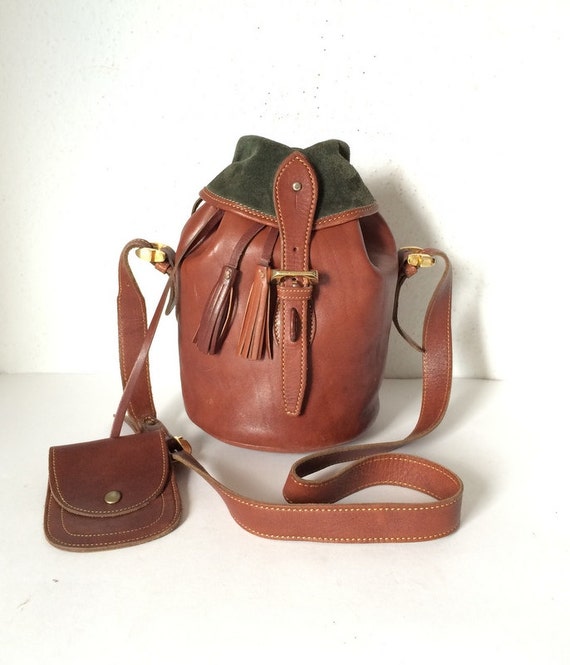 Items similar to Beautiful Vintage Spanish Drawstring Leather Bag on Etsy