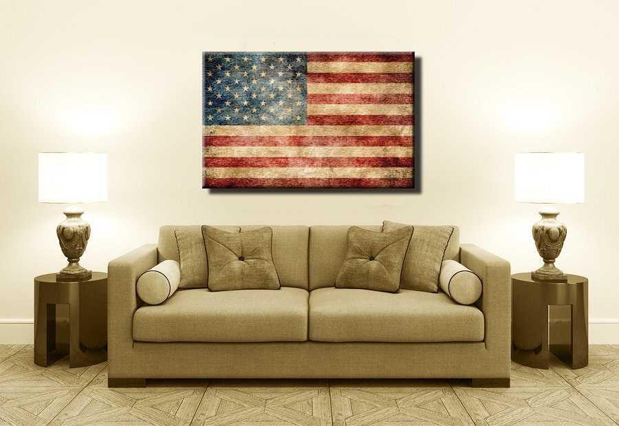 Most Popular Vintage American FlagCanvas PrintFlag