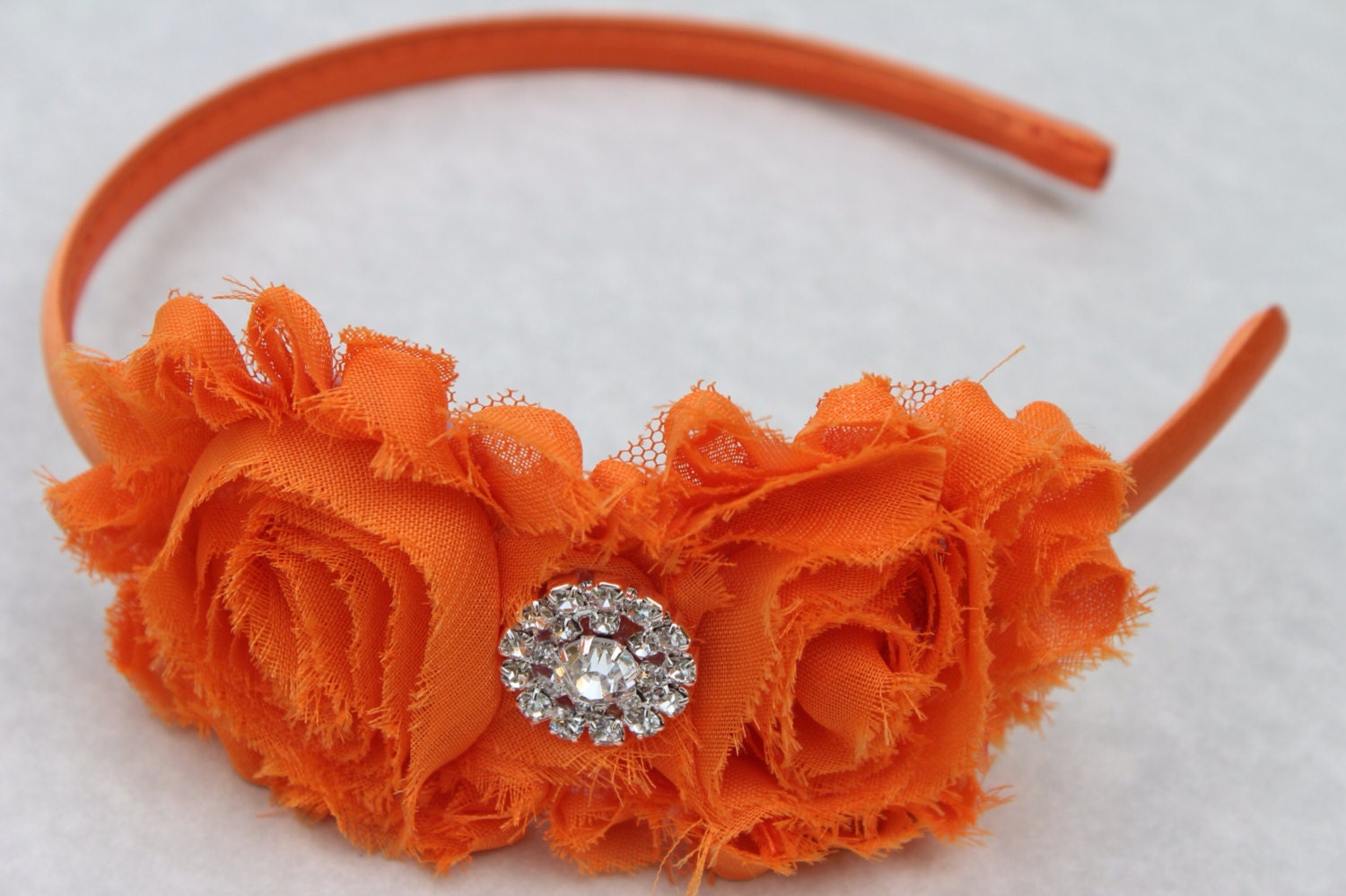 Orange flower girl headband Orange headbands plastic