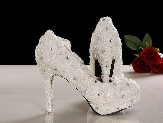 diy lace wedding shoes