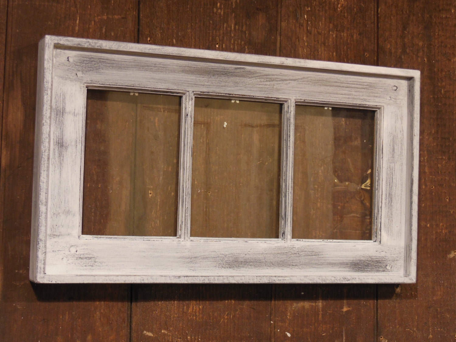 Distressed window picture frame multi photo shabby chic