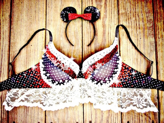 Minnie Mouse Rave Bra By TheLoveShackk On Etsy