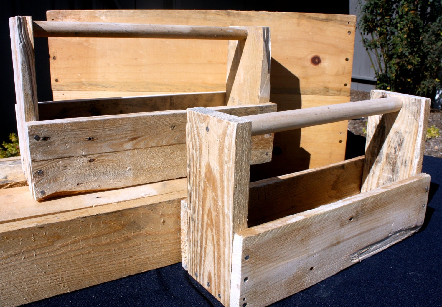 Rustic Pallet Wood Tool Box Wedding Centerpiece by AmpersandGO