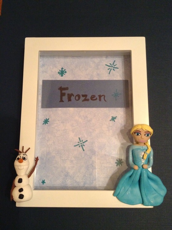 Disney Frozen Elsa and Olaf photo frame by CasCasCraft on Etsy
